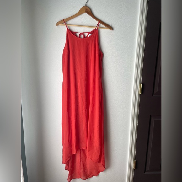 Flowy red high-low dress - Picture 1 of 7